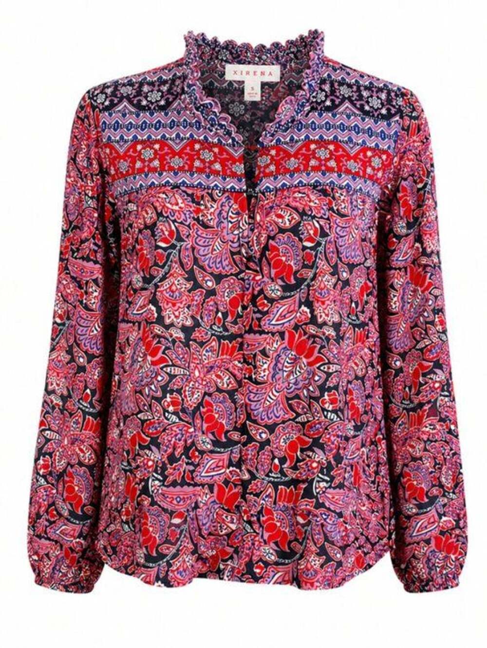 XIRENA Floral Long Sleeve Blouse Size Small
